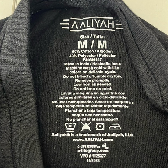 Aaliyah Princess Of R&B black Graphic Y2K Tee size M - Picture 5 of 6